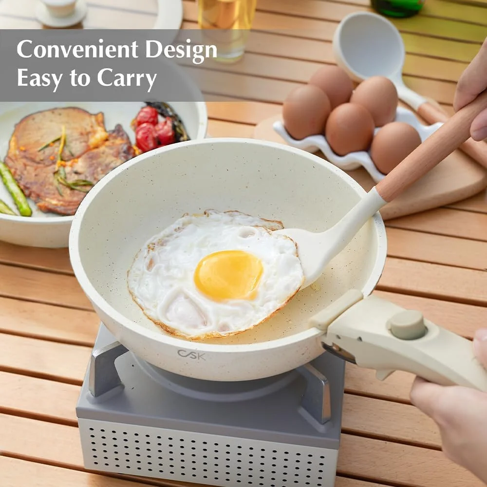 KOCH SYSTEME CS 17PCS Nonstick Cookware Set Kitchen Pots and Pans Set With Detachable Handle Sauce Pot Milk Pots Frying pan - Image 2