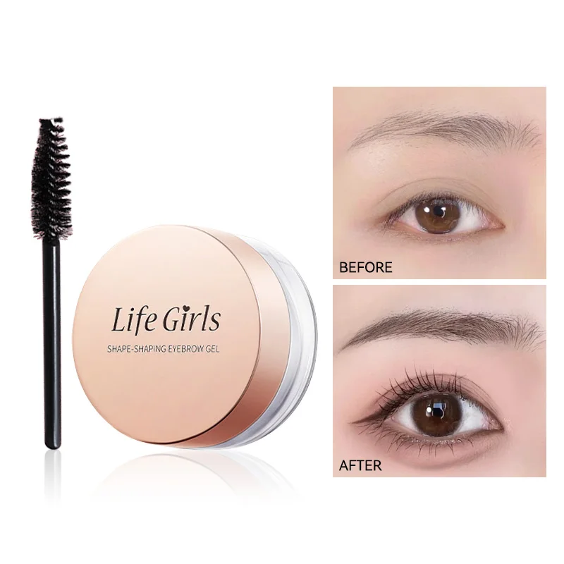 Life Girls Clear Brow Gel with Spoolie Brush, Eyebrow Styling and Setting Gel for Shaping and Sculpting, Transparent Brow Tamer for Fluffy Feathered Brows, Natural-Looking Definition, Colourless Eyebrow Make-Up for Daily Grooming, Pot with a Rose Gold Lid - Image 4