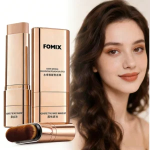 FOMIX 2-in-1 Cream Foundation Stick with Built-In Blending Brush