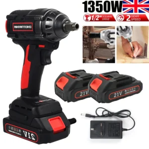 1000Nm 1/2" Cordless Electric Impact Wrench Drill Gun with Battery for Cars & Trucks