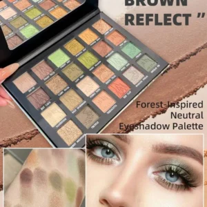 24-Color Eyeshadow Palette with Mirror, Matte & Shimmer Waterproof Shades