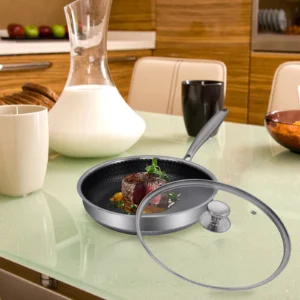 30cm 316L Stainless Steel Nonstick Frying Pan with Lid for All Cooktops