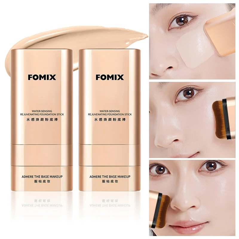 FOMIX 2-in-1 Cream Foundation Stick with Built-In Blending Brush - Image 2