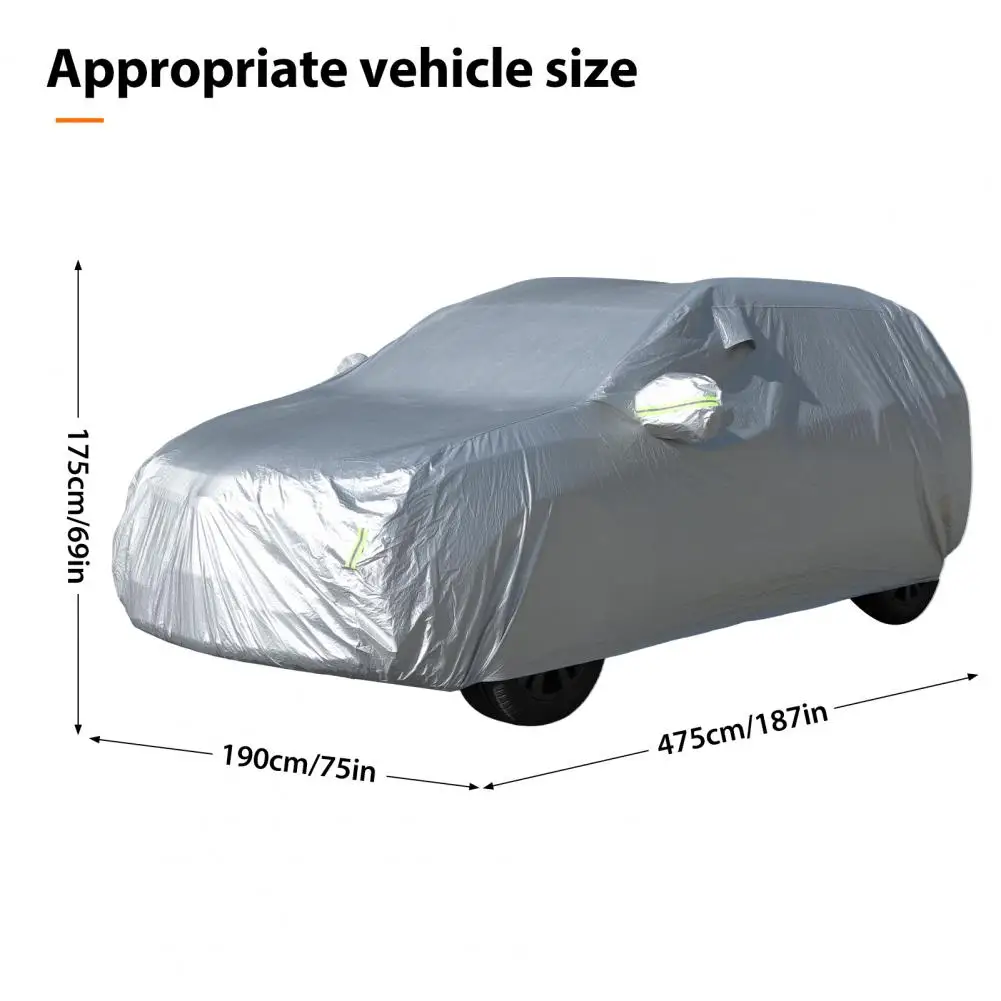 Outdoor Car Cover, Aluminum Film Waterproof All Weather Auto Cover, Wind And Snow Protection UV Protection Car Snow Cover - Image 3