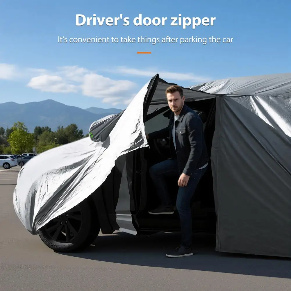 Outdoor Car Cover, Aluminum Film Waterproof All Weather Auto Cover, Wind And Snow Protection UV Protection Car Snow Cover - Image 2