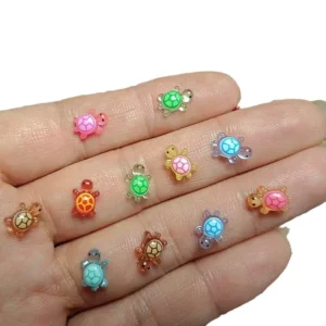 100PCS Mini Glow in the Dark Resin Turtle Figurines for Fairy Garden Decor
