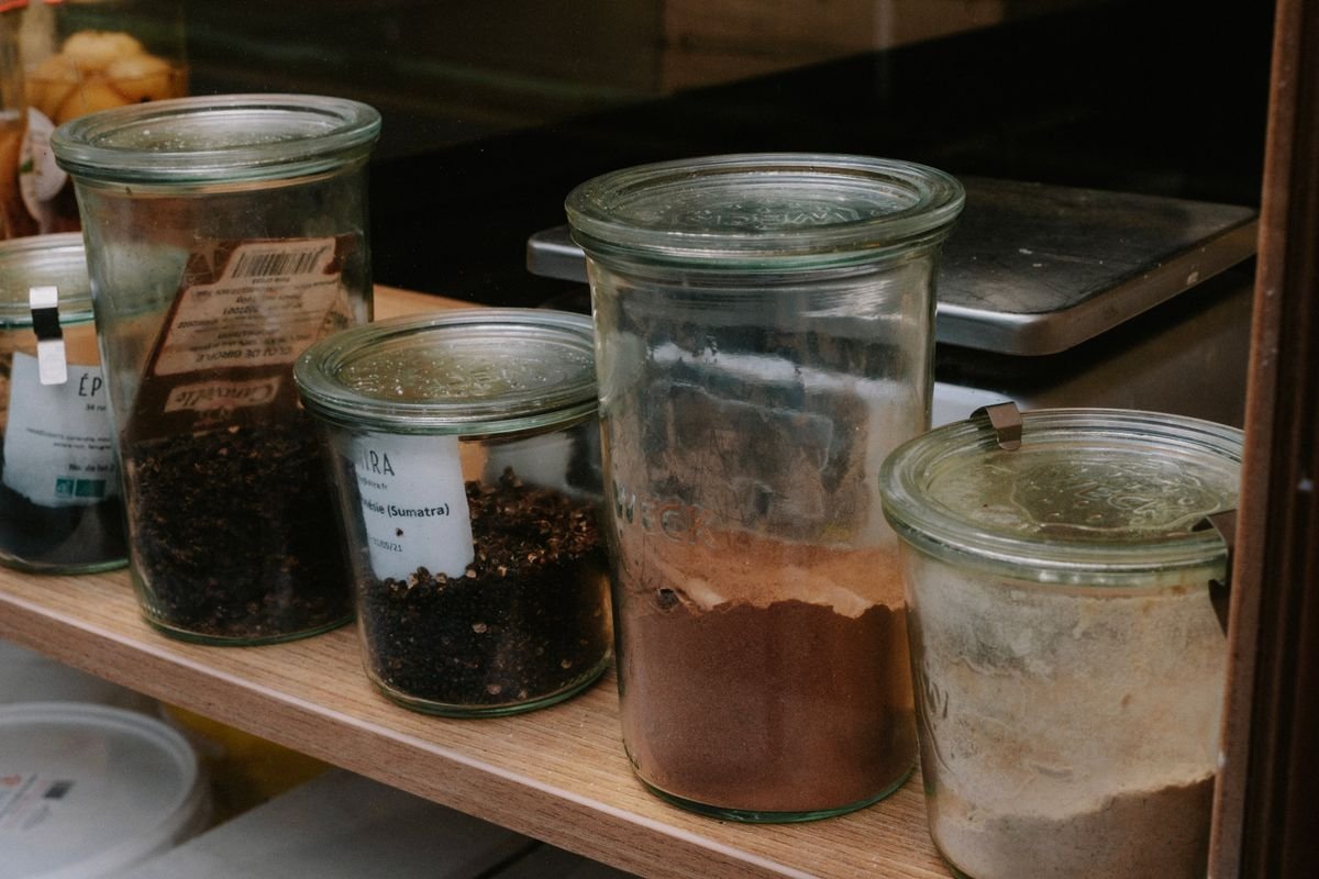 Glass Spice Jar Set with Rack